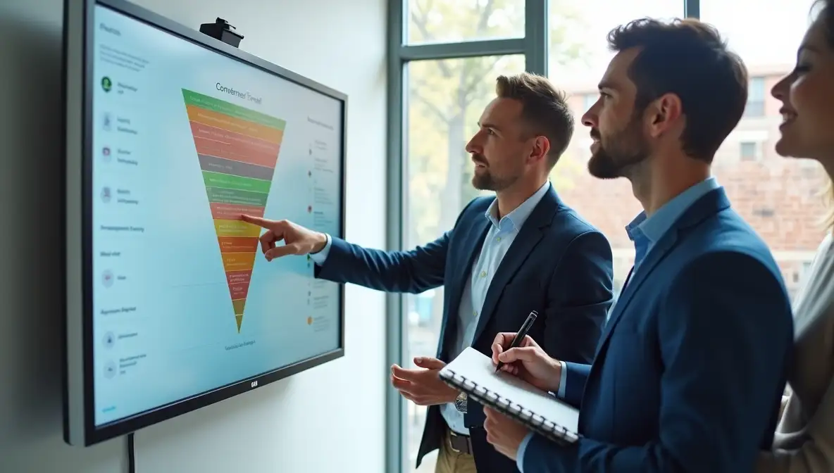 Diverse startup founders stressed by hyper-growth, analyzing a rapidly spiking SaaS chart on a monitor in a modern office.
