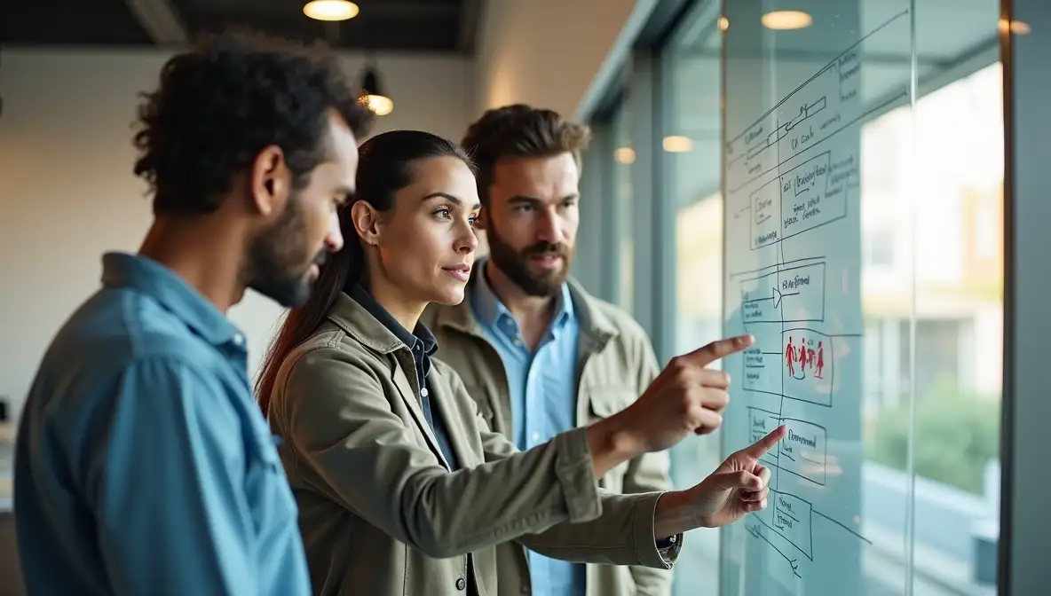 Focused marketing team reviews a dashboard showing high qualified leads and conversions, emphasizing targeted strategy over view counts.